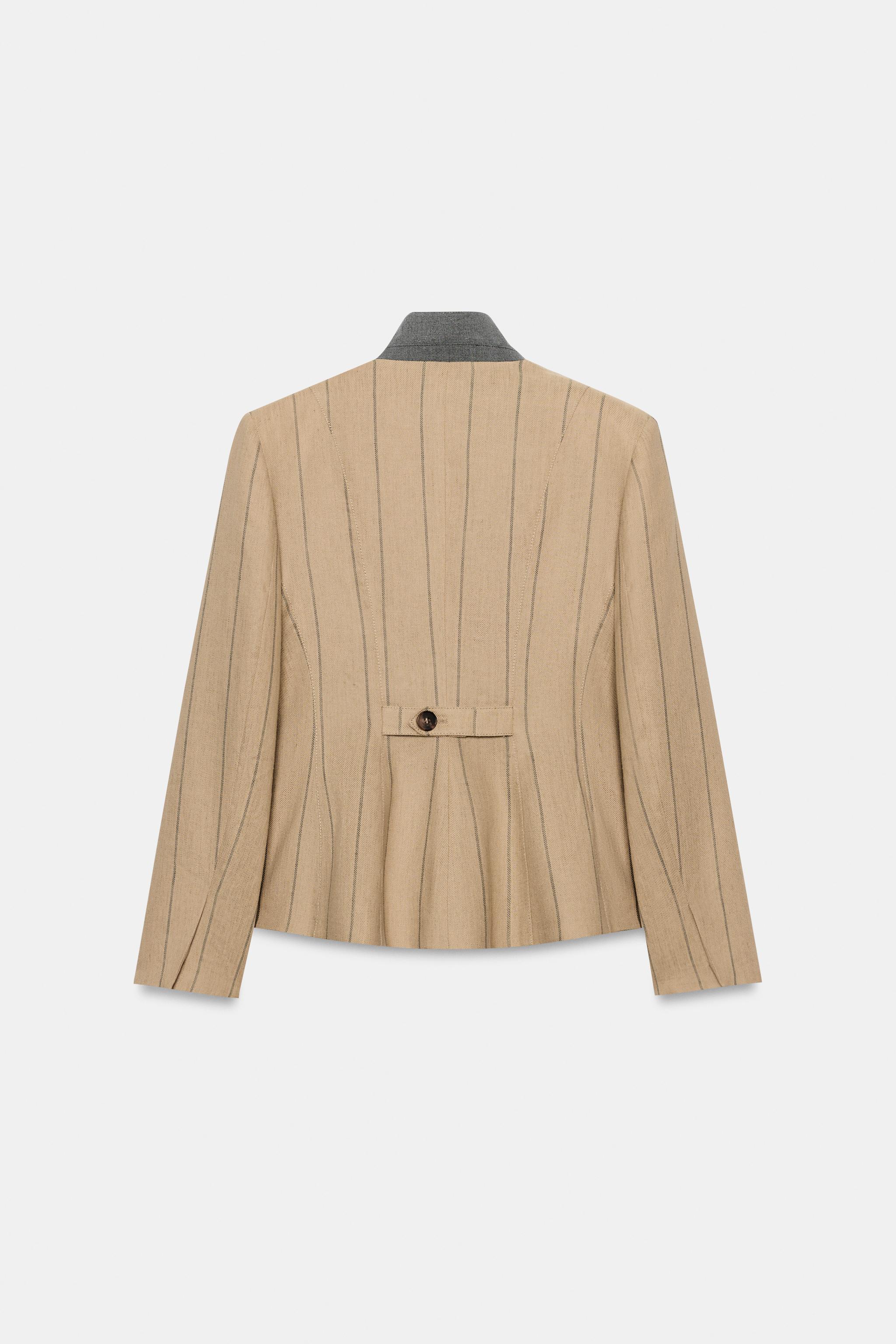 ZW COLLECTION STRIPED LINEN BLEND BLAZER